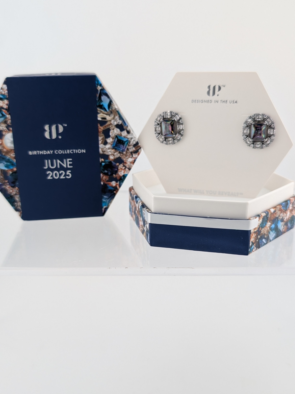 June 2025 Iridescent Silver Stud Earrings - June Birthstone